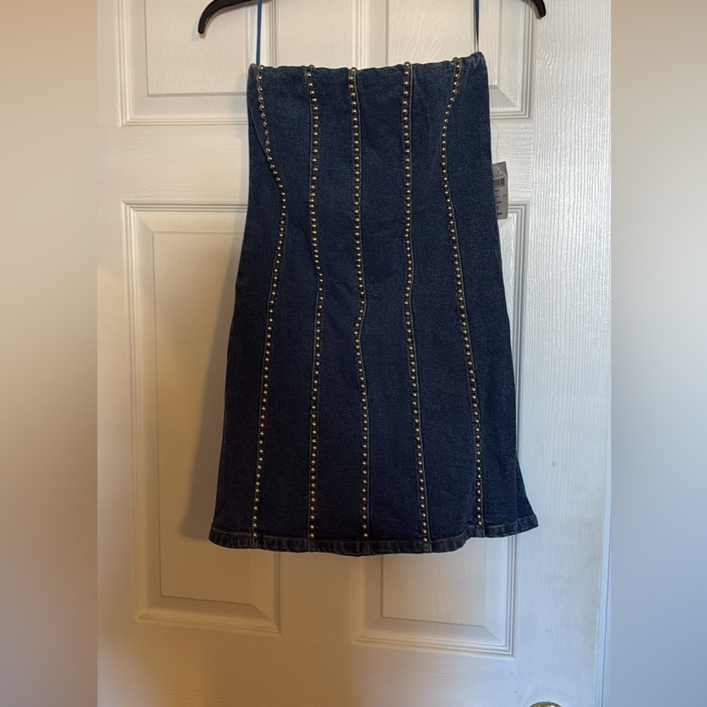 Windsor size small Studded Denim strapless dress